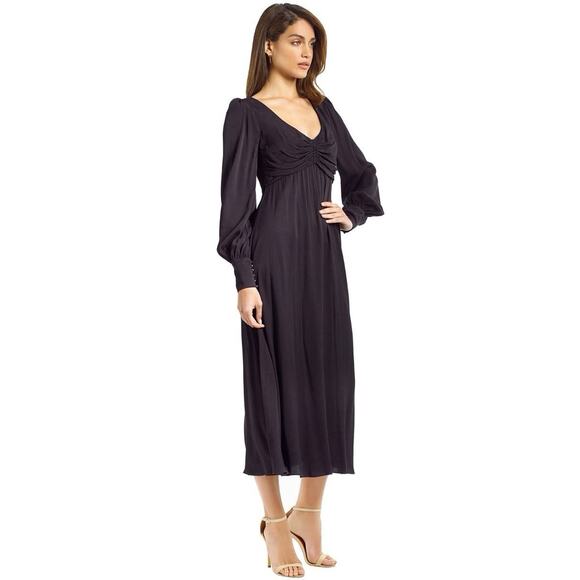 Zimmermann Black Long Sleeve Midi Dress Viscose Blend Size US 6 (AU 2) - Picture 2 of 13